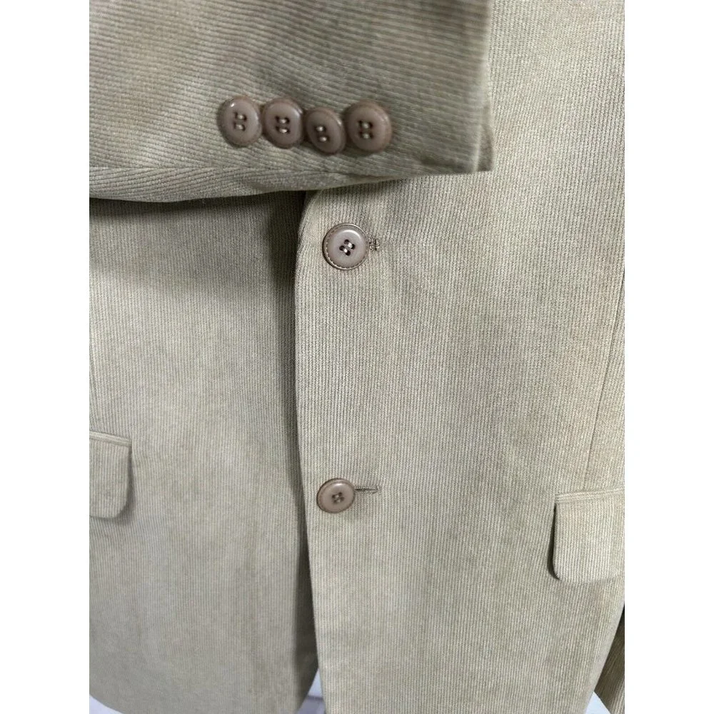 Andrew Fezza Beige Corduroy Two Button Blazer Jacket Men’s 40R